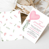 ピンクのバレンタ 招待状