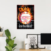 ピンクのバレーボールを燃やして掘ってもいい ポスター (ホームオフィス)