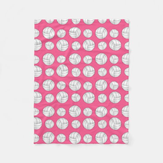 ピンクのバレーボールパターン フリースブランケット (正面)