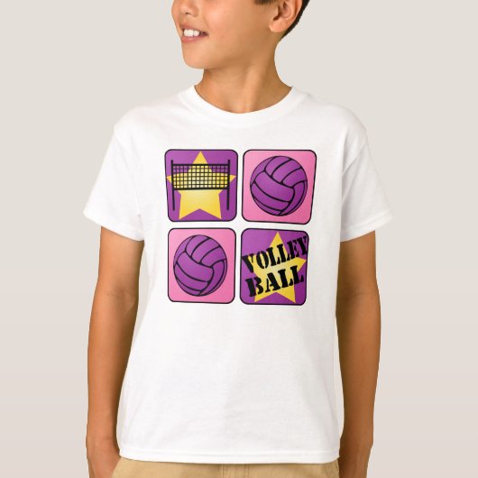 ピンクのバレーボール Tシャツ (正面)