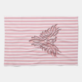 ピンクのバンドとピンクのフェニックスの上昇 キッチンタオル (横)