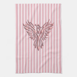 ピンクのバンドとピンクのフェニックスの上昇 キッチンタオル