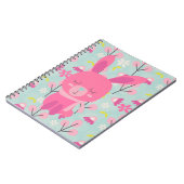 ピンクのバンニと花 ノートブック (左側)