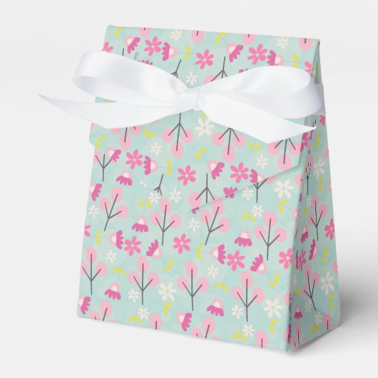 ピンクのバンニと花 フェイバーボックス (正面サイド)