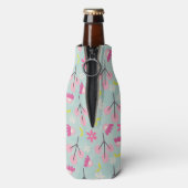 ピンクのバンニと花 ボトルクーラー (ボトル裏面)