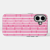 ピンクのバンブー柄ストライプ Case-Mate iPhoneケース (裏面 (横))