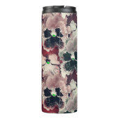 ピンクのバーガンディーな水色の花の熱タンブラー タンブラー (裏面)