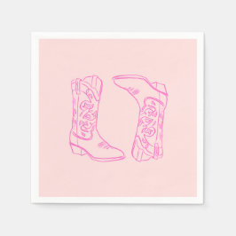 ピンクのバービー ブーツ カウガール ブライズゲット スタンダードカクテルナプキン