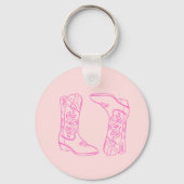 ピンクのバービー ブーツ カウガール ブライズメイド キーホルダー (裏面)