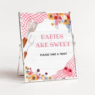 ピンクのバーベキュー ベビーシャワー Babies are Sweet サイン
