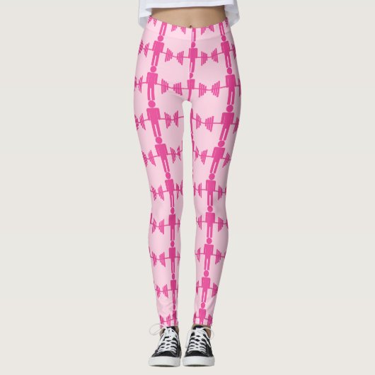 ピンクのバーベルの重量挙げの体育館のレギンス レギンス (正面)