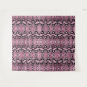 ピンクのパイソン蛇皮の背景 タペストリー (正面(横))