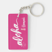 ピンクのパイナップルはアロハKeychainです キーホルダー (裏面)