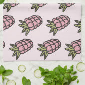 ピンクのパイナップル熱帯果物植物夏 キッチンタオル (折り畳み)