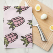 ピンクのパイナップル熱帯果物植物夏 キッチンタオル (四つ折り)