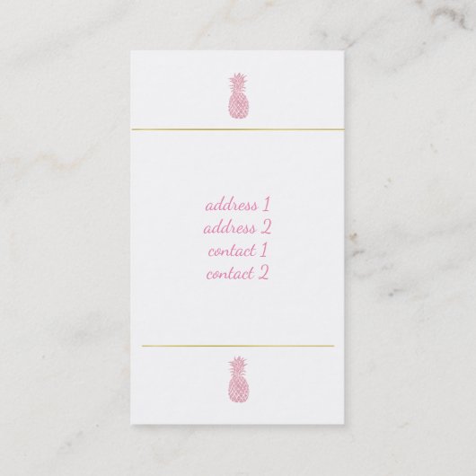 ピンクのパイナップル 名刺 (裏面)