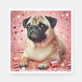 ピンクのパグのナプキン！ スタンダードランチョンナプキン