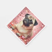 ピンクのパグのナプキン！ スタンダードランチョンナプキン (角)