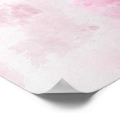 ピンクのパグの水彩画の肖像画 02 ポスター (角)