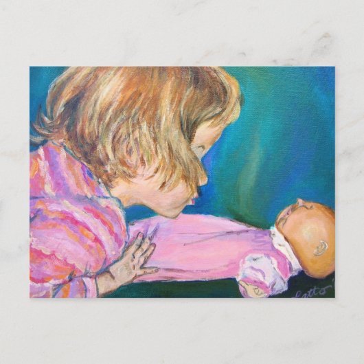 ピンクのパジャマはがき ポストカード (正面)