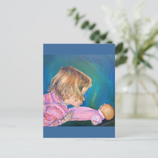 ピンクのパジャマはがき ポストカード (スタンド正面)