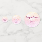 ピンクのパステルの第90誕生日のデザイン コンフェッティ (裏面)