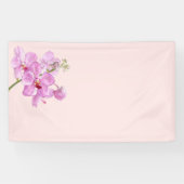 ピンクのパステルの背景にランの花 横断幕 (横)