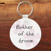 ピンクのパステルの花の母は新郎 キーホルダー (正面)