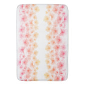 ピンクのパステルの花アートの水絵画色の バスマット (正面縦)