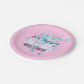 ピンクのパステルカラーの100th誕生会Pのプレート ペーパープレート (アングル)