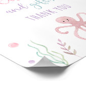 ピンクのパステルザシーギフトサイン誕生日 ポスター (角)