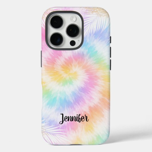 ピンクのパステルタイ染めガーリーちっく Case-Mate iPhoneケース (裏面)