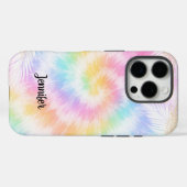 ピンクのパステルタイ染めガーリーちっく Case-Mate iPhoneケース (裏面 (横))