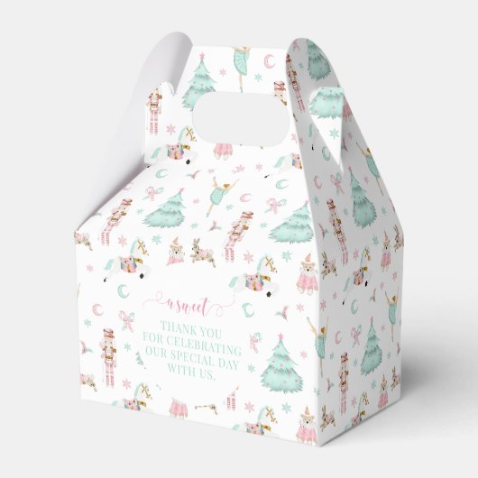 ピンクのパステルナツクラッカークリスマスキャンディのお気に入りボックス フェイバーボックス (裏面サイド)