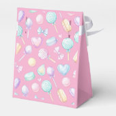 ピンクのパステルバルーンとハートのギフトボックス フェイバーボックス (裏面サイド)