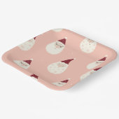 ピンクのパステルフェスティバル赤いクリスマス帽子サンタかわいい ペーパープレート (傾斜あり)