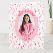 ピンクのパターン写真 カード (正面)