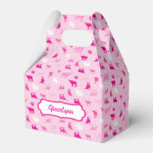 ピンクのパターン（の模様が）あるロングホーン模様 フェイバーボックス (正面サイド)