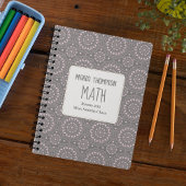 ピンクのパターン 学校名入れ ノートブック