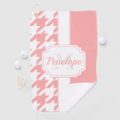 ピンクのパタ千鳥格子のーン ゴルフタオル (インサイチュ)