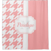 ピンクのパタ千鳥格子のーン シャワーカーテン (正面)