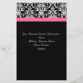 ピンクのパッションダマスク付きブラック チラシ (裏面)