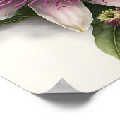 ピンクのパッションフラワーアートプリントポスター ポスター (角)