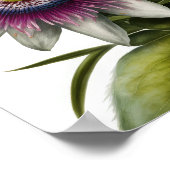 ピンクのパッションフラワーアートプリントポスター ポスター (角)