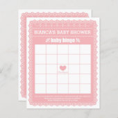 ピンクのパペルピカドで赤ちゃんシャワーゲーム (正面/裏面)