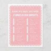 ピンクのパペルピカドで赤ちゃんシャワーゲーム (裏面)