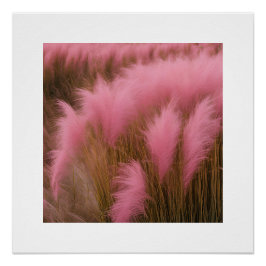 ピンクのパム・パス美的ポスター写真の女の子 ポスター