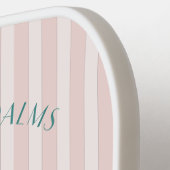 ピンクのパラダイス、パームスプリングス パステルビーチ バチェロレッテパーティー ピックルボールラケット (左詳細)