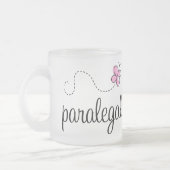 ピンクのパラリーガルの仕事デザイン フロストグラスマグカップ (左)