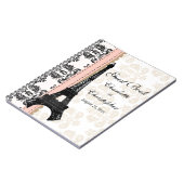 ピンクのパリのエッフェル塔の結婚式の来客名簿 ノートブック (左側)